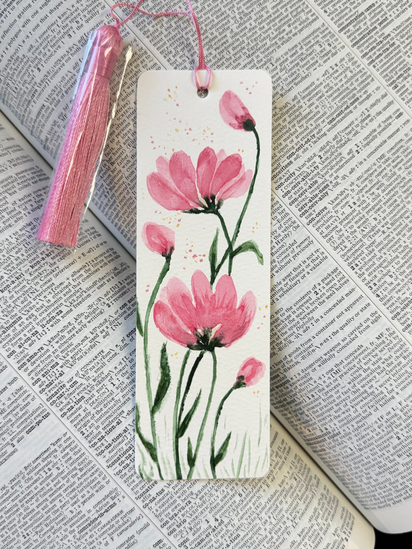 Promise Pink, Watercolour Bookmark