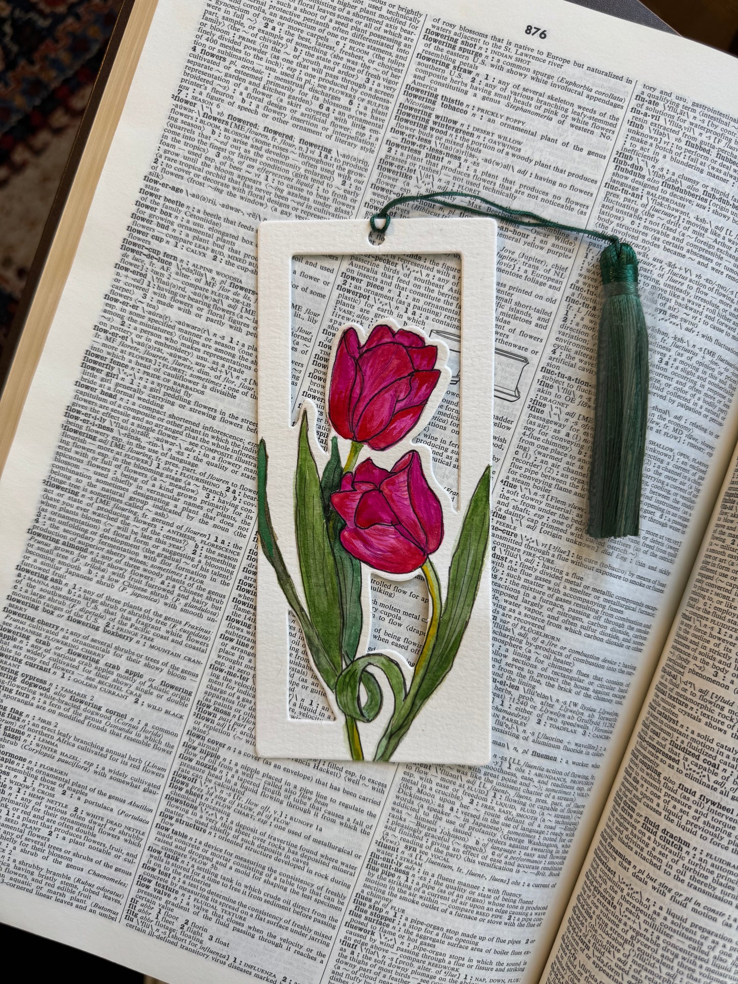 Tulips, watercolour bookmark