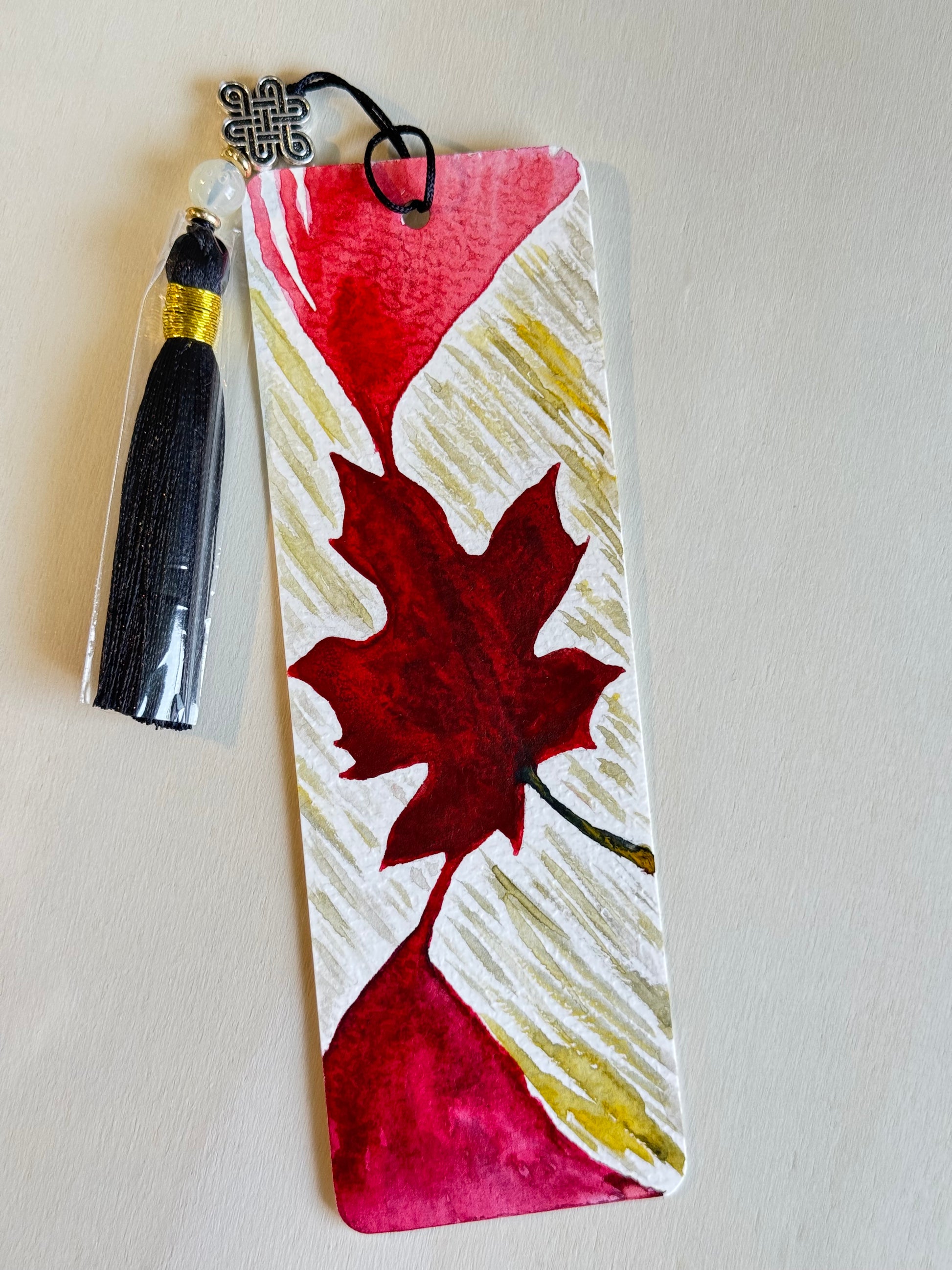 Red maple leaf bookmark